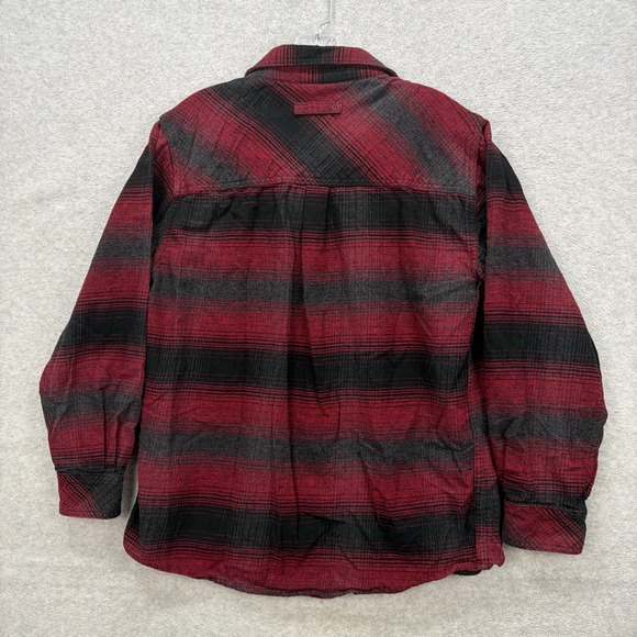 Legendary Whitetails Flannel Shirt Mens Medium Red Black Plaid Stripe Buck Camp - Picture 3 of 9